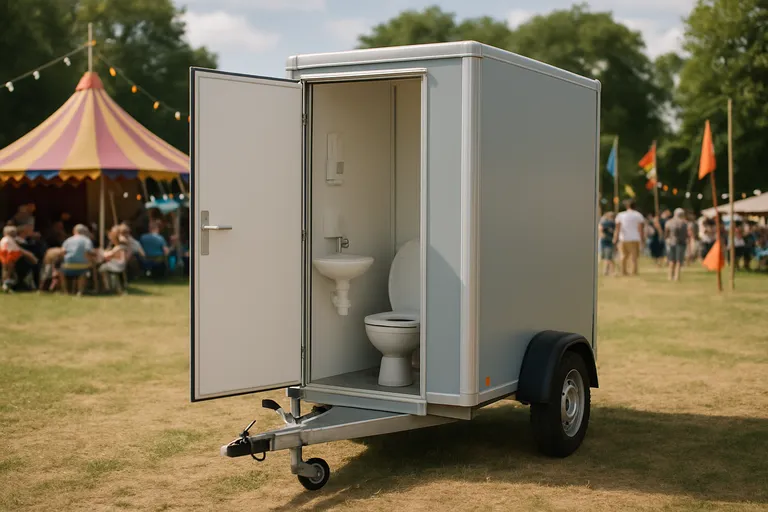 Hoe huur ik een kleine toiletwagen voor mijn event?